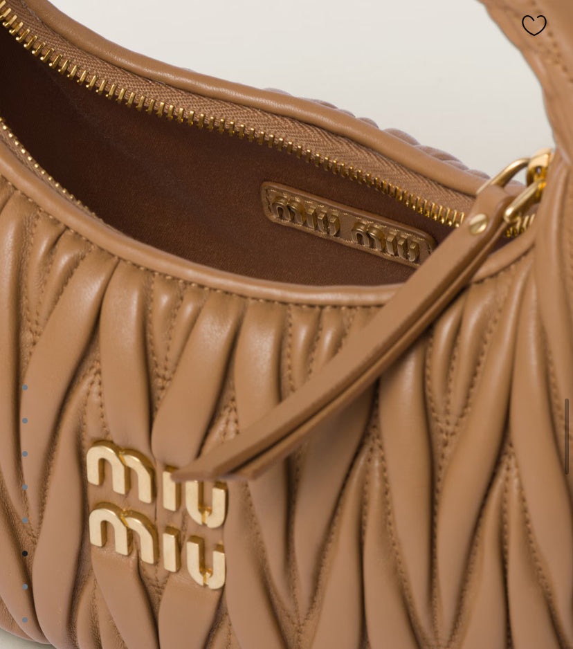 MIU MIU Borsa hobo wander in nappa matelassé